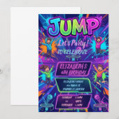 Spring feest met tie-dye neon glow sprong feest kaart (Voorkant / Achterkant)