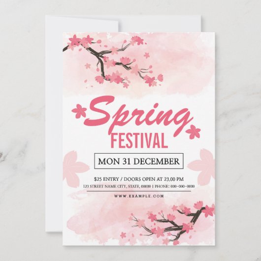 Spring Festival Flyer-Sjabloon Kaart (Voorkant)