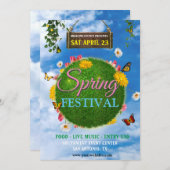 Spring Festival Flyer-Sjabloon Kaart (Voorkant / Achterkant)