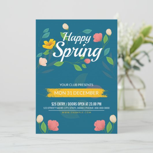 Spring Festival Flyer-Sjabloon Kaart (Staand voorkant)