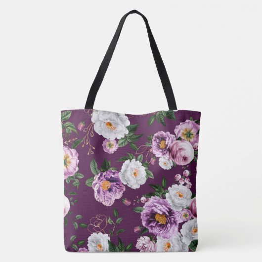 Spring Fever Paarse Bloemen Mode Tas (Achterkant)