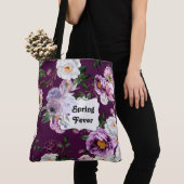 Spring Fever Paarse Bloemen Mode Tas (Dichtbij)
