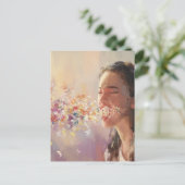 Spring Fever Woman Surreal Sneeze Briefkaart (Staand voorkant)