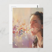 Spring Fever Woman Surreal Sneeze Briefkaart (Voorkant / Achterkant)