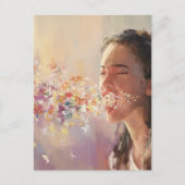 Spring Fever Woman Surreal Sneeze Briefkaart (Voorkant)