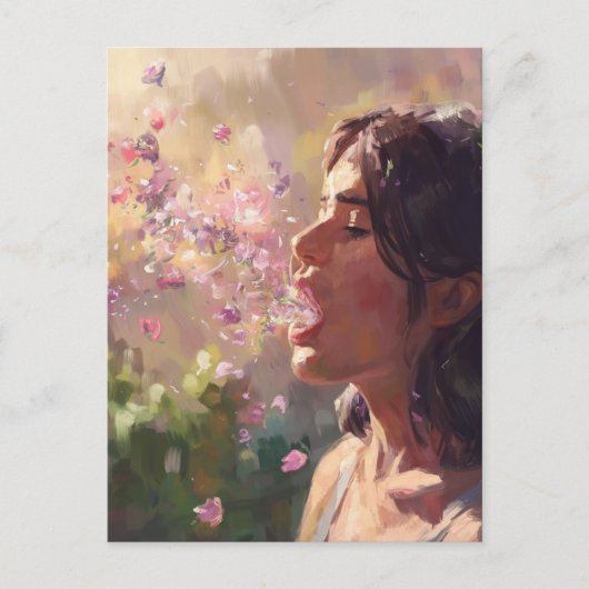 Spring Fever Woman surrealistisch Briefkaart (Voorkant)