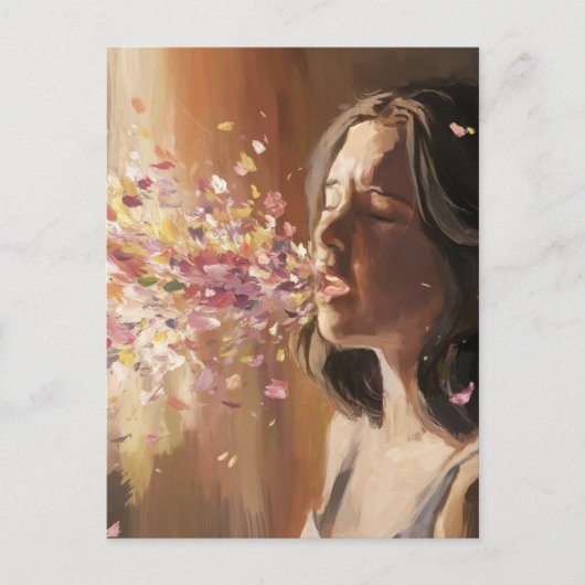 Spring Fever Woman surrealistisch Briefkaart (Voorkant)