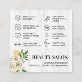 Spring Filler Aftercare Card Vierkante Visitekaartje (Achterkant)