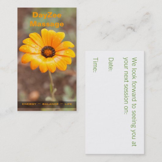 Spring Flash African Daisy Photo Appointment Card Afsprakenkaartje (Voorkant / Achterkant)