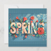 Spring Flat Holiday Kaart (Voorkant)