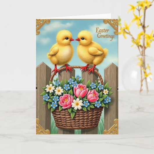 Spring Fledglings Basket Card Kaart (Gele Bloem)