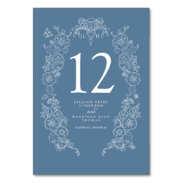 Spring Fleur de lis bruiloft blauw grijs wit Kaart