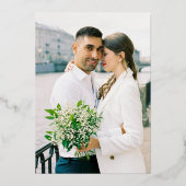 Spring Fleur de lis bruiloft donkerblauw goud Folie Uitnodiging (Achterkant)