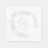 Spring Fleur de lis bruiloft grijs blauw wit Servet (Voorkant)