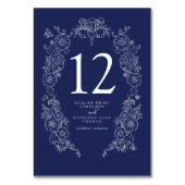 Spring Fleur de lis bruiloft marineblauw wit Kaart (Voorkant)