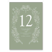 Spring Fleur de lis bruiloft salie groen wit Kaart (Voorkant)