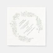 Spring Fleur de lis bruiloft salie groen wit Servet (Voorkant)