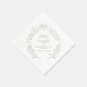 Spring Fleur de lis bruiloft salie groen wit Servet (Hoek)