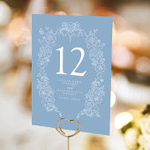 Spring Fleur de lis bruiloft stoffig blauw wit Kaart