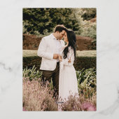 Spring Fleur de lis bruiloft zwarte witte kunst Folie Uitnodiging (Achterkant)