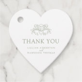 Spring fleur de lis elegant sage wedding thank you bedankjes labels (Voorkant)