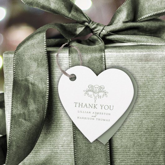 Spring fleur de lis elegant sage wedding thank you bedankjes labels