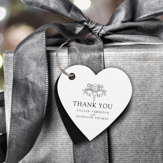 Spring fleur de lis elegante mono bruiloft dank u bedankjes labels