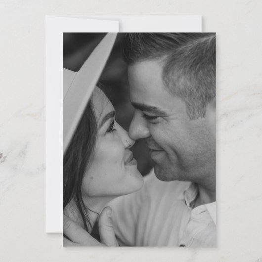 Spring Fleur de lis lijn kunst mono foto bruiloft Save The Date (Achterkant)