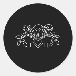 Spring fleur de lis stijl elegante bruiloft Sticke Ronde Sticker