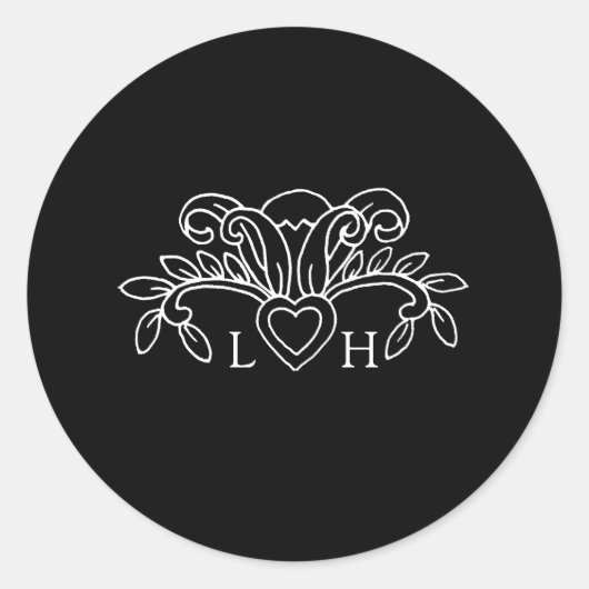 Spring fleur de lis stijl elegante bruiloft Sticke Ronde Sticker (Voorkant)