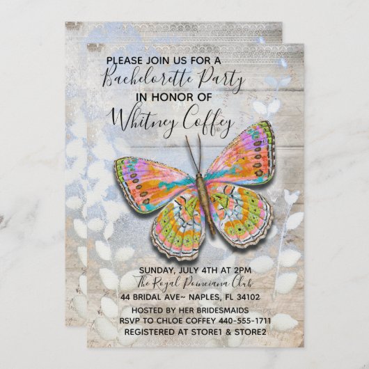 Spring Fling Bachelorette Party Uitnodiging (Voorkant / Achterkant)