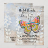 Spring Fling Butterfly Bridal Brunch Invitation Kaart (Voorkant / Achterkant)