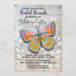 Spring Fling Butterfly Bridal Brunch Invitation Kaart