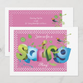 Spring Fling Invitation Kaart (Voorkant / Achterkant)