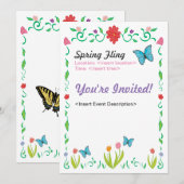 Spring Fling Invite Kaart (Voorkant / Achterkant)