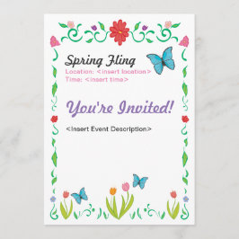 Spring Fling Invite Kaart