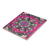 Spring Fling Magenta Mandala Tegeltje (Zijkant)