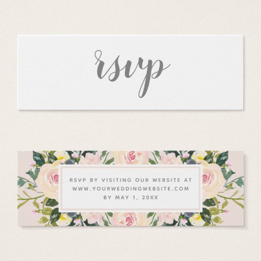 Spring Flora Blush | Bruiloft RSVP Online Kaart (Voorkant /achterkant)