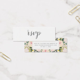 Spring Flora Blush Bruiloft RSVP Online Kaart