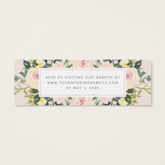 Spring Flora Blush | Bruiloft RSVP Online Kaart (Achterkant)