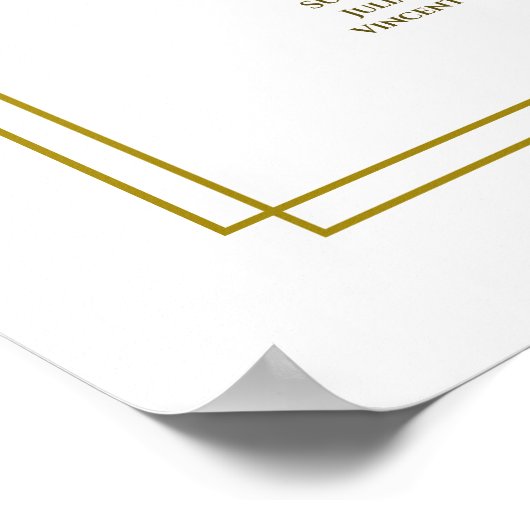 Spring Floral 14 Table Gold Wedding Seating Chart Poster (Hoek)