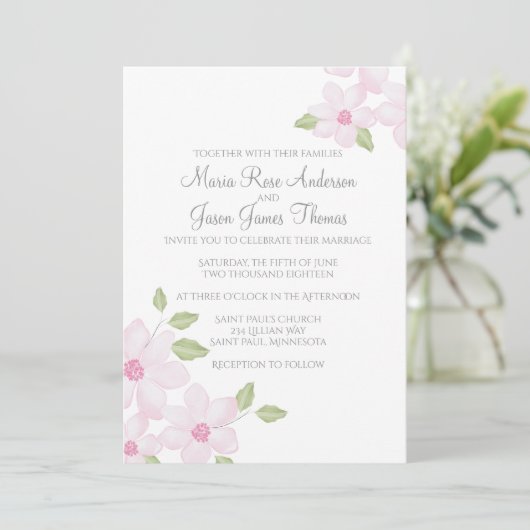 Spring Floral 5" x 7" Uitnodiging (Staand voorkant)