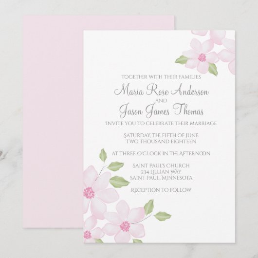 Spring Floral 5" x 7" Uitnodiging (Voorkant / Achterkant)