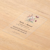 Spring Floral Acrylic Wedding Invitation Acryl Uitnodigingen (Laagn)