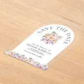 Spring Floral Arch Wedding Save the Date Acryl Uitnodigingen (Laagn)