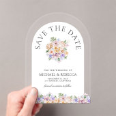 Spring Floral Arch Wedding Save the Date Acryl Uitnodigingen (Insitu (Draagbaar))