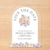 Spring Floral Arch Wedding Save the Date Acryl Uitnodigingen (Voorkant)