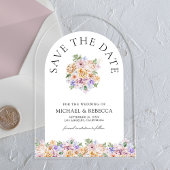 Spring Floral Arch Wedding Save the Date Acryl Uitnodigingen