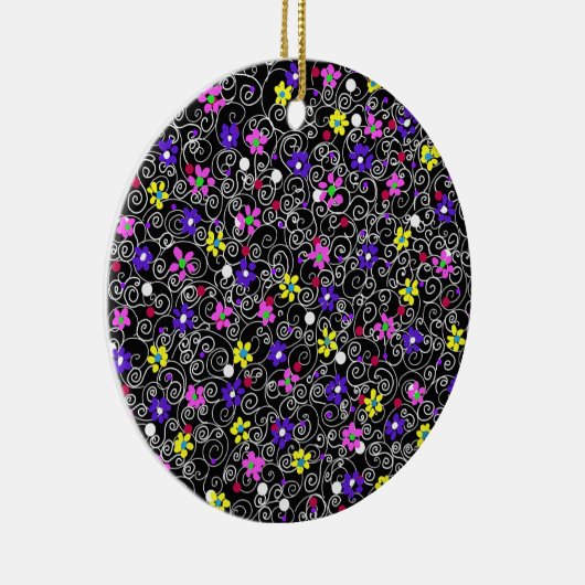 Spring Floral Art Keramisch Ornament (Rechts)