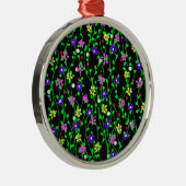 Spring Floral Art Metalen Ornament (Rechts)